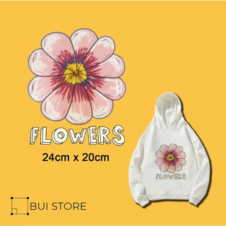 Miếng ủi truyền nhiệt offset dán trang trí quần áo hình FLOWERS