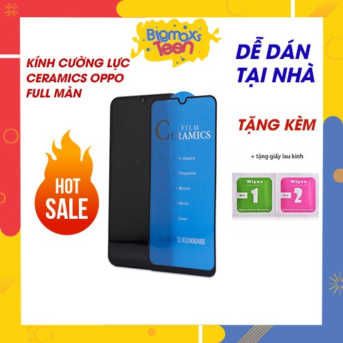 Kính Cường Lực Dẻo Full Màn Ceramics Dành Cho Oppo F5/F7/A3s/F9/F11/F11 Pro/A5s/A7/A1k/Reno 2f/A12/A83/A37 Màu Đen