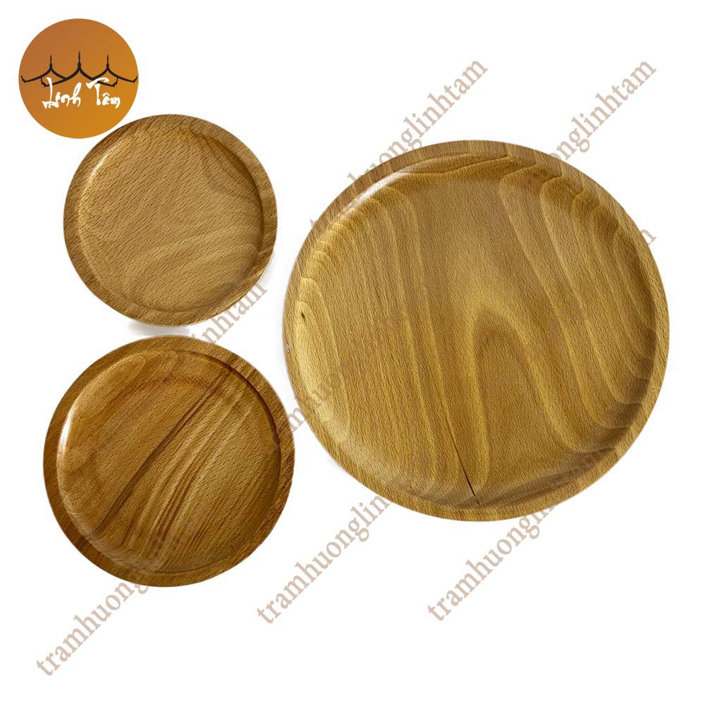 [Nhiều mẫu] Đĩa gỗ tự nhiên nguyên khối màu sáng đựng trà bánh đồ ăn đĩa gỗ decor phụ kiện phòng ăn