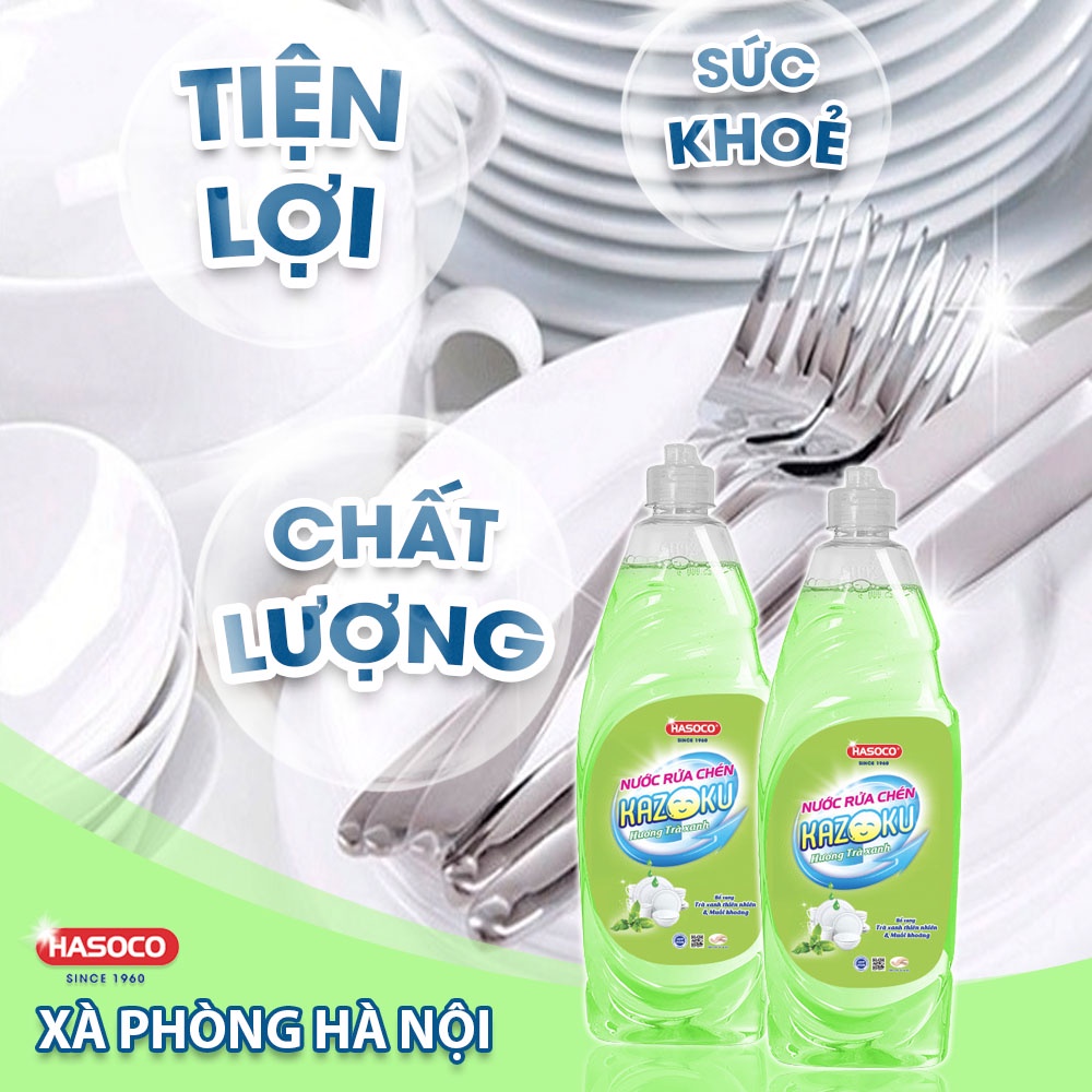 Nước Rửa Chén Bát Kazoku Hương Trà Xanh Chai 750g