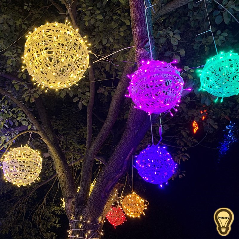 Đèn LED Thả Treo Hình Cầu Mây Trang Trí Đường Phố Cổng Ra Vào Chống Thấm Nước CHƯA Gồm PHÍCH CẮM Hàng sẵn 30 cm ]