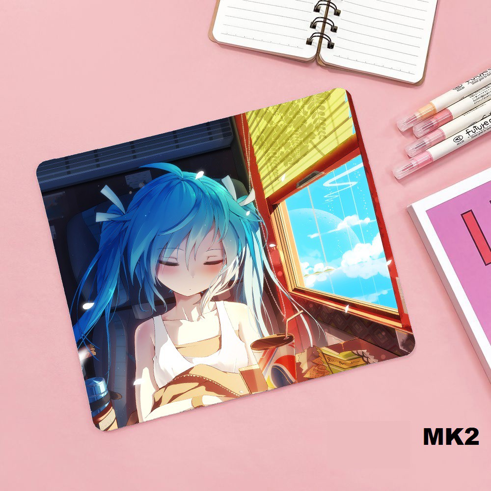 Lót chuột- Hatsune Miku- khổ 21x24x3 bo viền