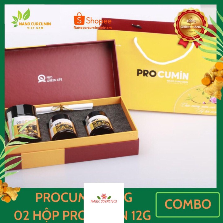 [Mã giảm giá mỹ phẩm chính hãng] Nano curcumin - Procumin Set quà tặng 1 hộp 40g + 2 hộp nhỏ 12g