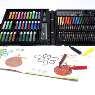Hộp bút màu đa năng 150 chi tiết cho bé tập vẽ, tô màu
