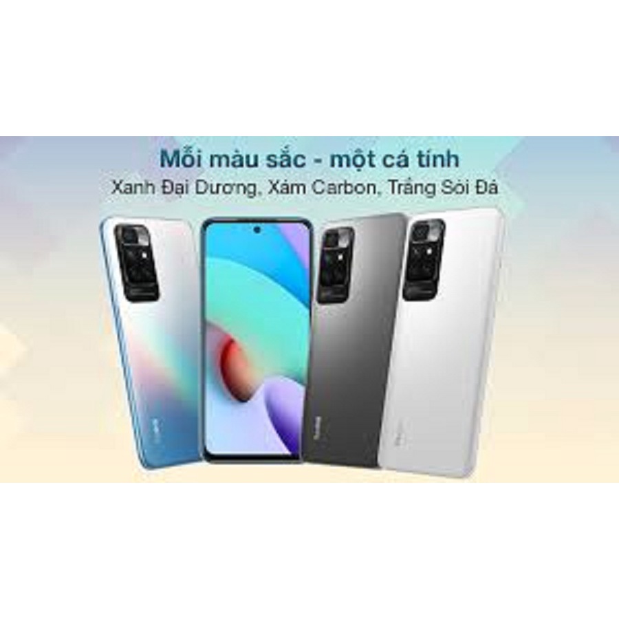 điện thoại Xiaomi Redmi 10 Chính Hãng, 2sim ram 4G Bộ nhớ 64G, màn hình 6.5inch, Cày Game nặng chất, Pin 5000mah