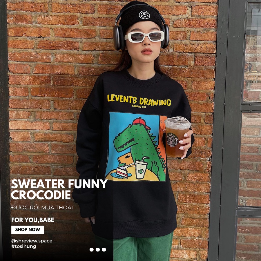 Áo 𝗦𝗪𝗘𝗔𝗧𝗘𝗥 𝗙𝗨𝗡𝗡𝗬 𝗖𝗥𝗢𝗖𝗢𝗗𝗜𝗟𝗘  ®️ - 𝑯𝒂̀𝒏𝒈 𝒄𝒉𝒊́𝒏𝒉 𝒉𝒂̃𝒏𝒈