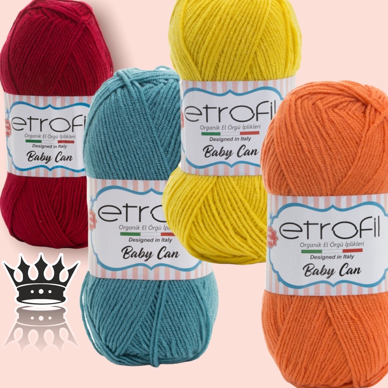 2/2 CROWN Cuộn Len acrylic chống xù Etrofil Baby Can