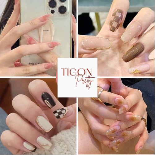 Set 24 móng tay giả họa tiết 3D độc đáo Mẫu mới