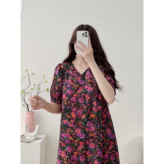 váy hoa tím lụa đuôi cá