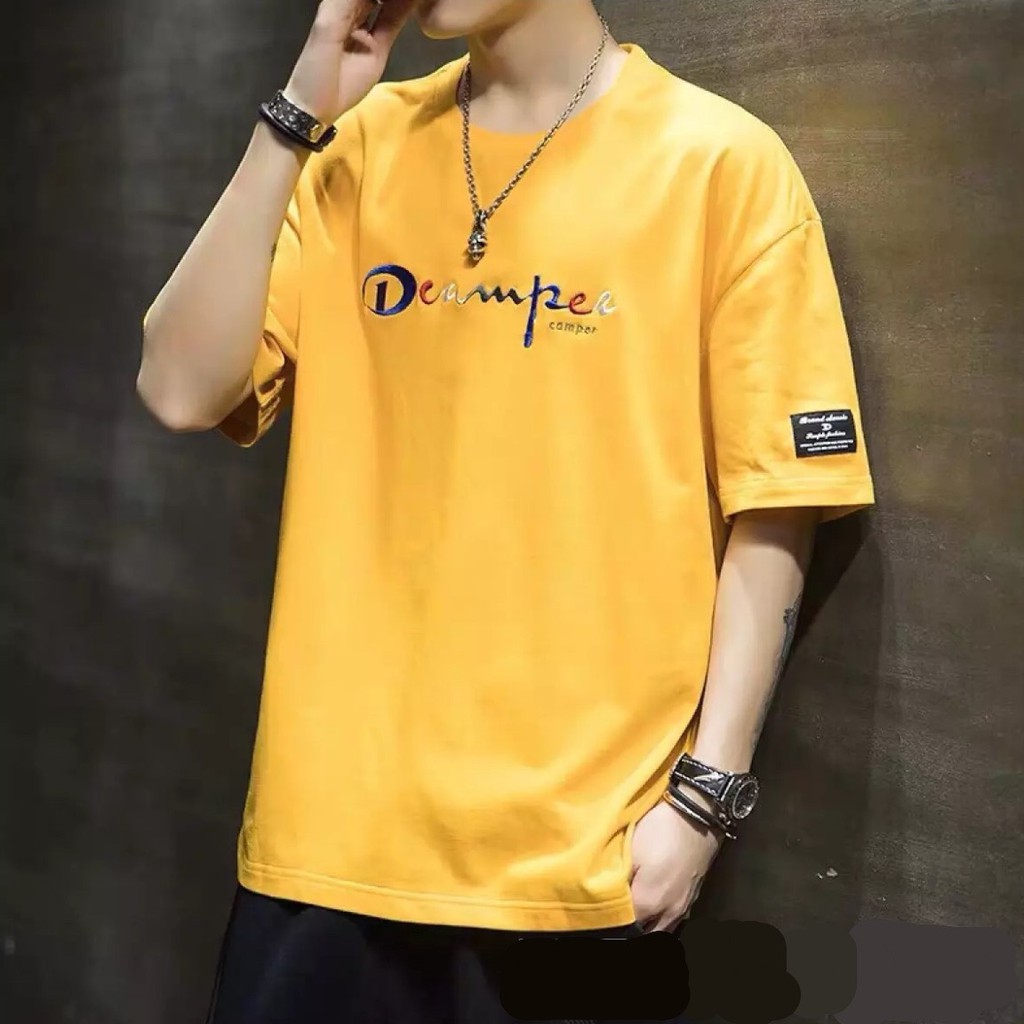 Áo Thun Nam Tay Lỡ From Rộng Cổ Tròn Màu Vàng, Áo Phông Tay Lỡ Unisex Muradfashion MS01