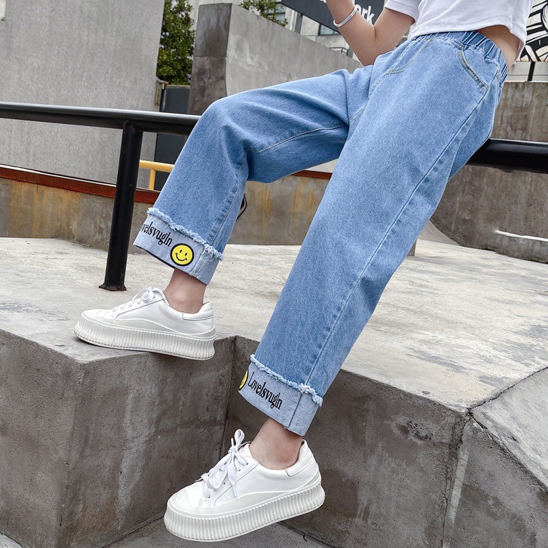 Quần jean ống rộng   ☑️ Quần áo bé gái 10 tuổi hà nội ☑️ Thời trang bé mập 35kg, 40kg, 45kg