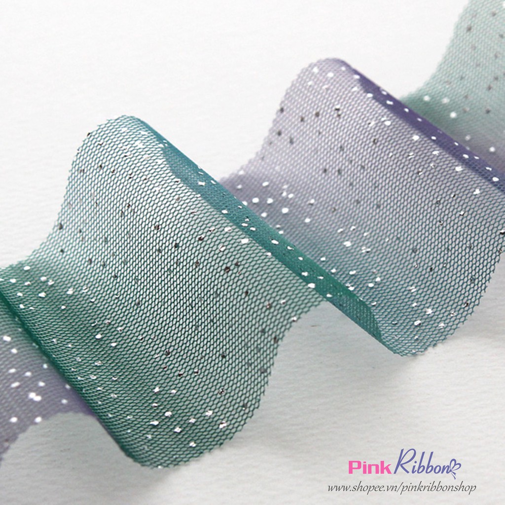 Voan lưới cầu vồng chấm nhũ 6cm | BigBuy360 - bigbuy360.vn