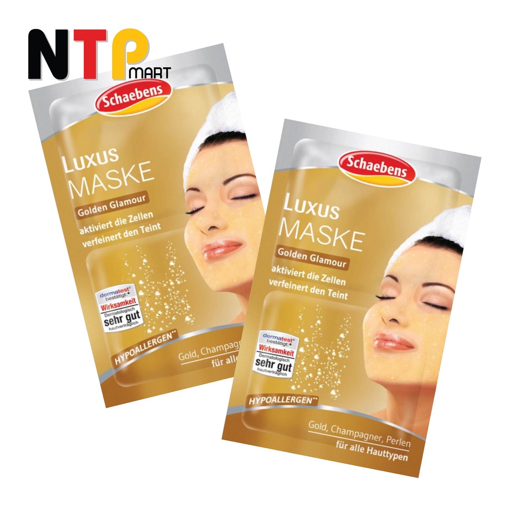 Mặt nạ Schaebens Luxus Maske dưỡng da tinh chất vàng gói 10ml x 4 nhập khẩu Đức