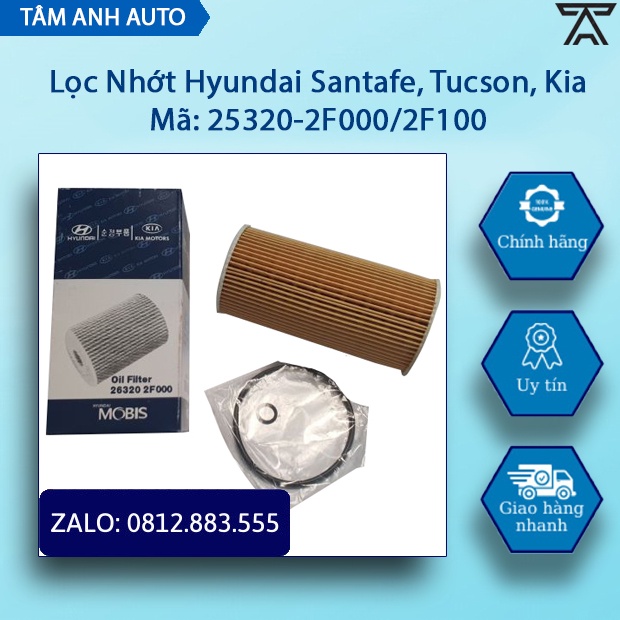 Lọc Nhớt Hyundai Santafe, Tucson, Kia Sorento (Mã: 25320-2F000/2F100)