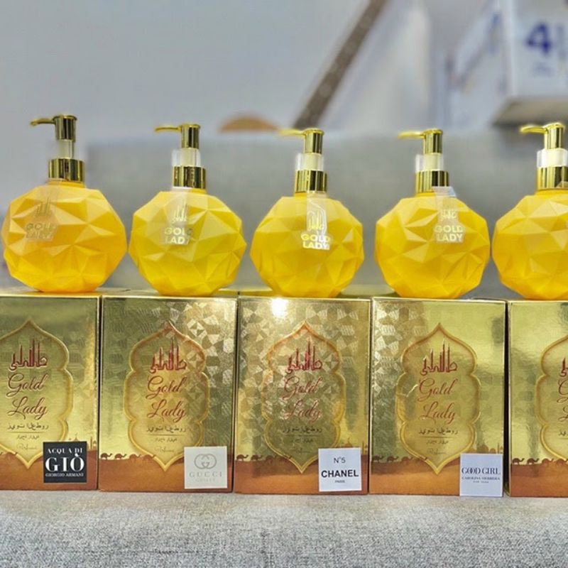 Sữa Tắm Hương Nước Hoa Dubai Gold Lady  Dưỡng Trắng Da Toàn Thân 400ml