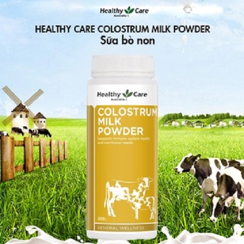 Sữa bò non Healthy Care Colostrum Milk Powder Úc - Bổ sung dưỡng chất tăng cường hệ miễn dịch, thể lực cho bé (300g bột)