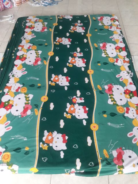 ga thun lạnh 1m6×2m kitty đỏ và xanh ngọc