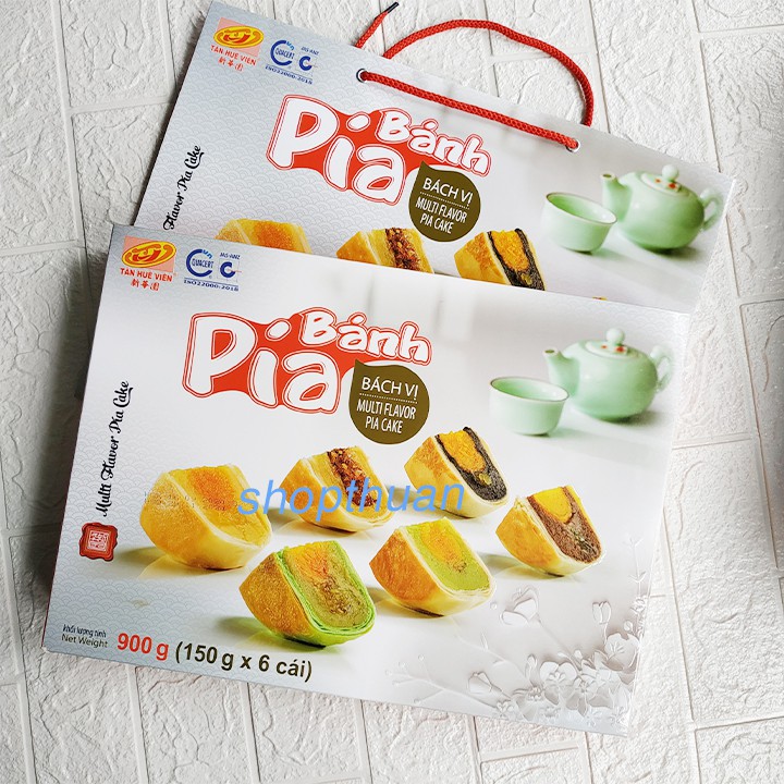 Bánh pía Bách Vị Tân Huê Viên 900g  Có kèm túi xách
