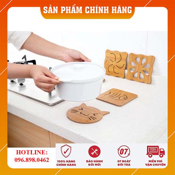 Miếng Lót Nồi, Miếng Lốc Cốc giữ Nhiệt Bàn Ăn Bàn Bếp Bằng Gỗ Họa Tiết Cực Đẹp