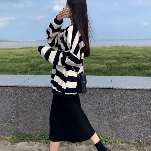 Bộ Áo Hoodie Kẻ Sọc + Quần Thời Trang Cá Tính Cho Nữ