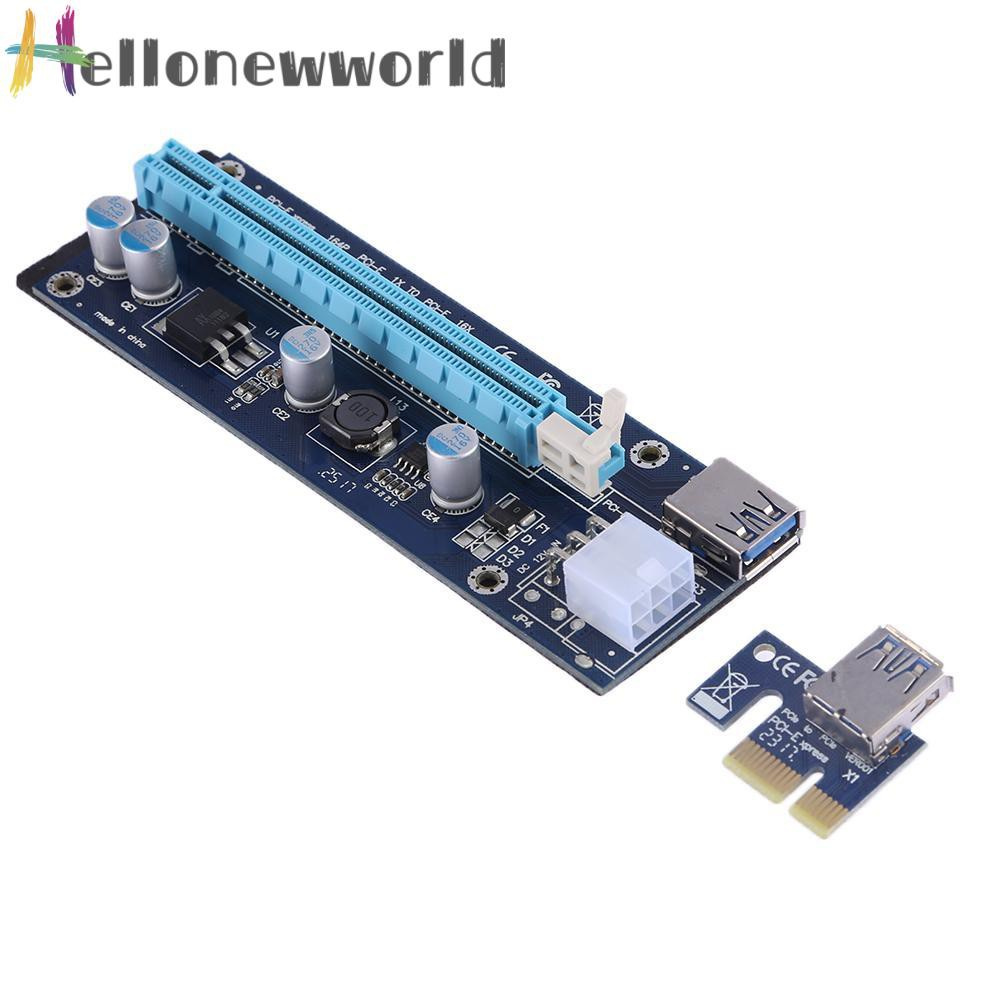 Cáp Chuyển Đổi Pci-E Express 1x Sang 16x Riser A Card 6pin Usb 3.0 Dành Cho Btc Miner