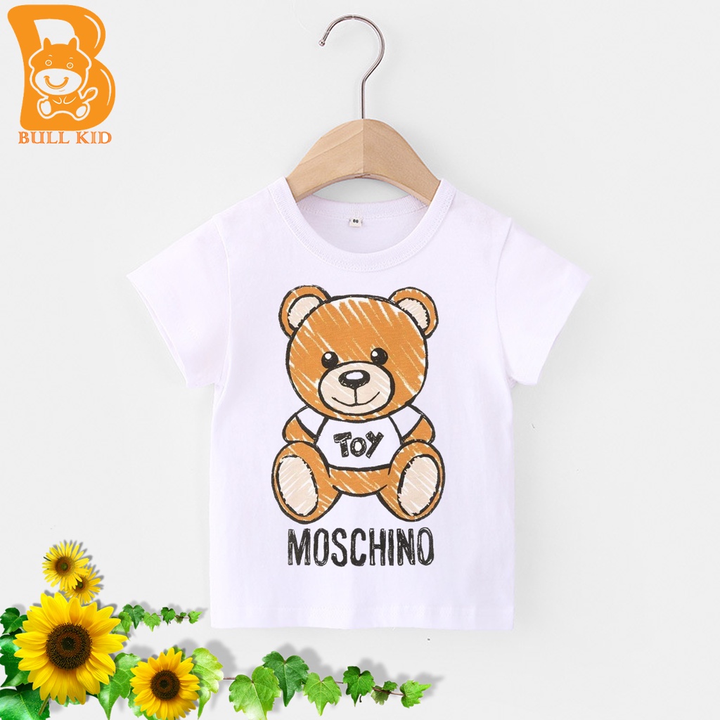 SIZE TO áo thun bé trai, bé gái chất liệu 100% cotton mềm mịn thoàng mát  gấu moch1no(MẪU MỚI)