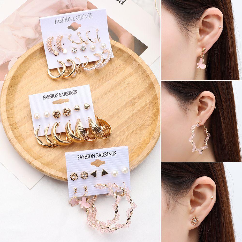 Bộ Khuyên Tai Hình Học Bướm Phong Cách Bohemian Cổ Điển Cho Nữ