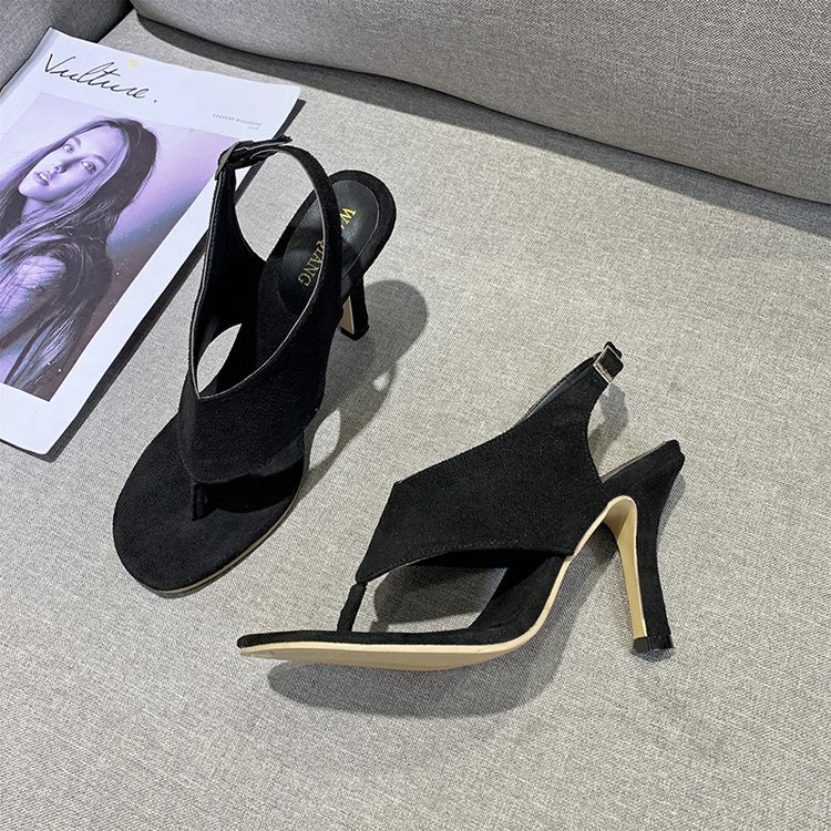 Giày cao gót IELGY kẹp ngón màu trơn phong cách Hàn Quốc thời trang cho nữ