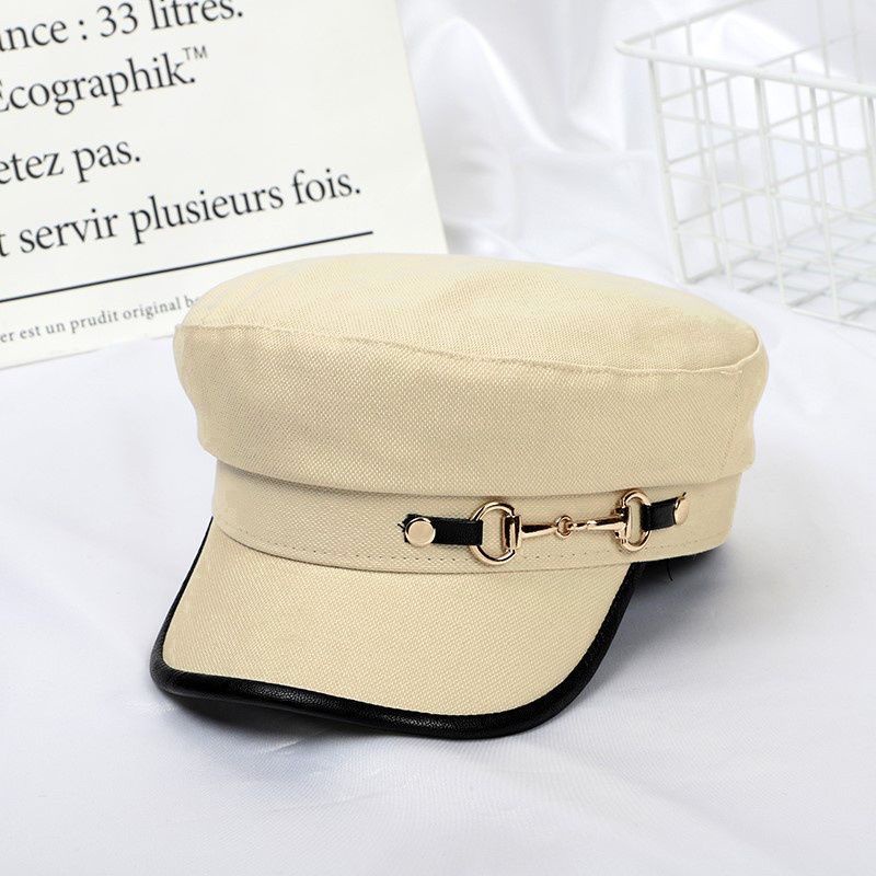 Mũ Beret Newboy Kaki Khóa Móc