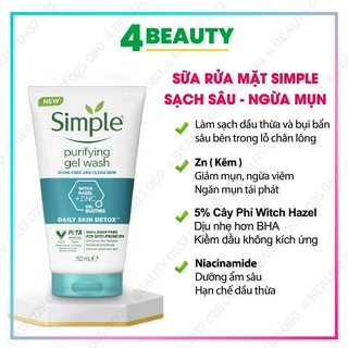 Sữa Rửa Mặt Simple Giúp Kiềm Dầu Và Ngừa Mụn Hiệu Quả