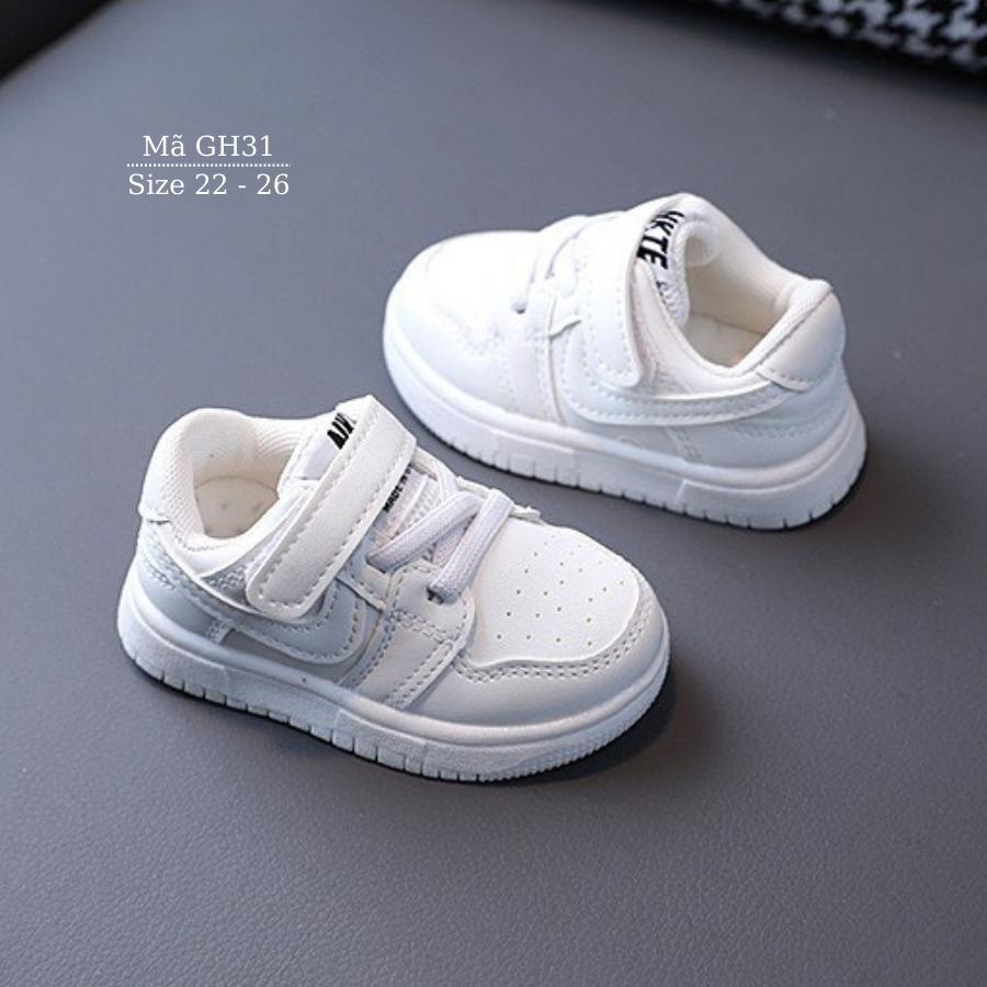Giày trắng cho bé trai bé gái LIMIBABY thể thao da mềm nhẹ êm chân kháng khuẩn đi học đi chơi mùa hè dẽ thương GH31