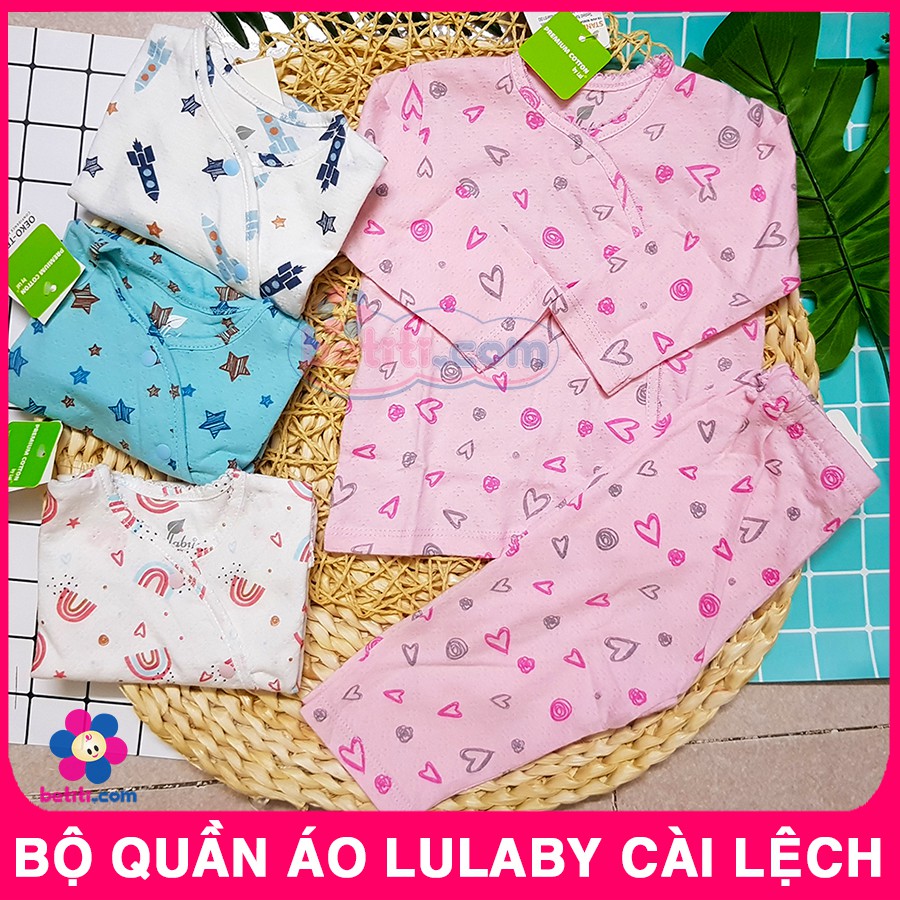 (LULLABY MỎNG) Bộ Quần Áo Dài Tay Sơ Sinh Cài Lệch Lullaby Chất PREMIUM COTTON