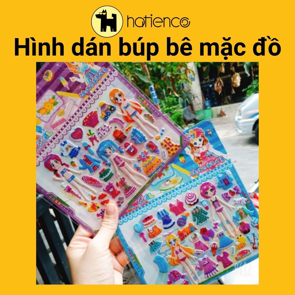 Sticker cute, hình dán cute búp bê, công chúa, thú vật