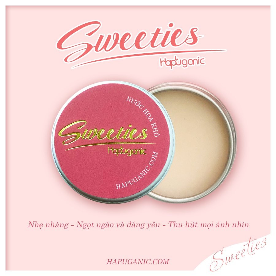 Nước Hoa Khô HaPuganic - Nước Hoa Sáp Bỏ Túi Hương Sweeties (Hồng)