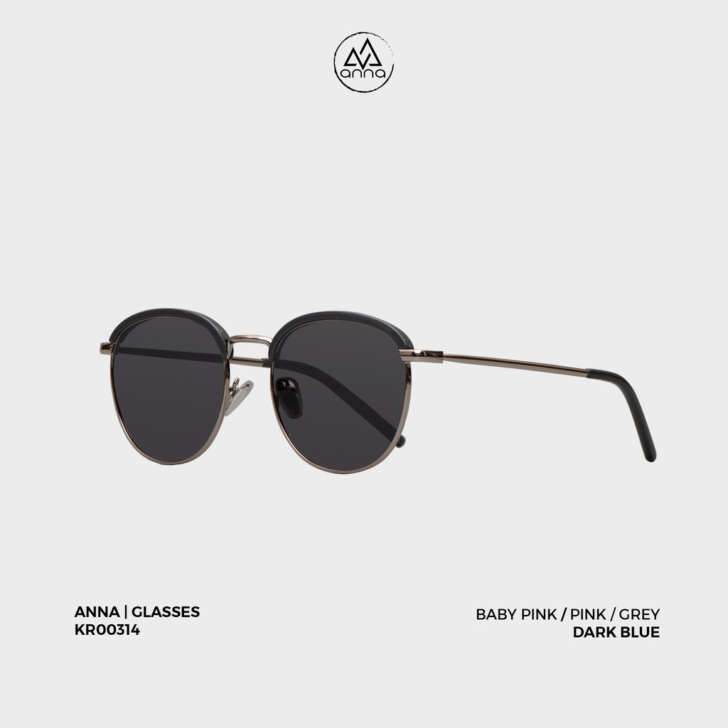 Kính mát nam nữ thời trang ANNA dáng tròn gọng kim loại mắt râm chống tia UV RCT007 (32006)