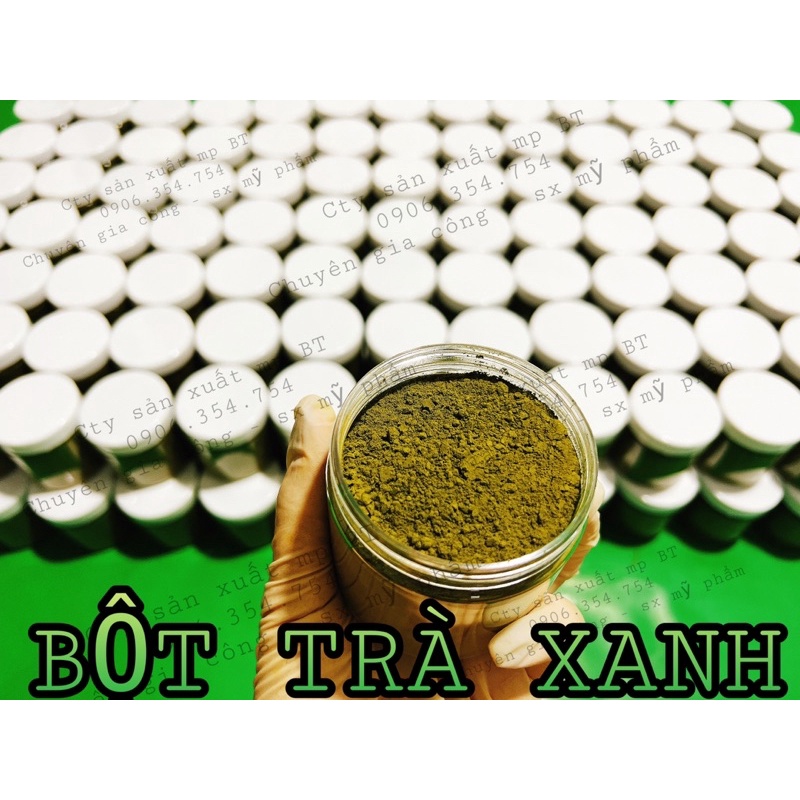 Bột trà xanh đắp mặt nguyên chất sấy lạnh Naturfarm hữu cơ 100gr - bột trà xanh nguyên chất organic