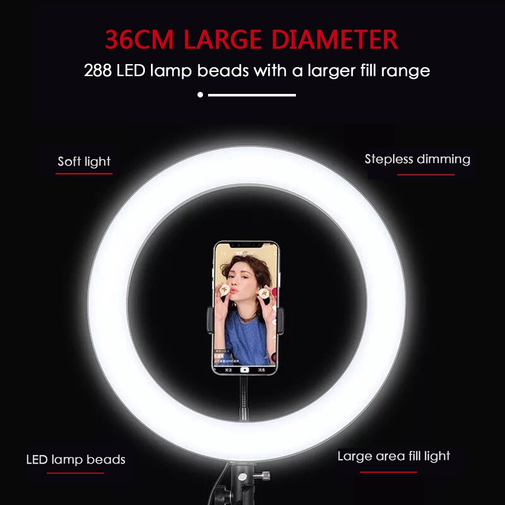 Đèn Led Vòng Hỗ Trợ Chụp Ảnh 36cm 288 Led 18w 5600k