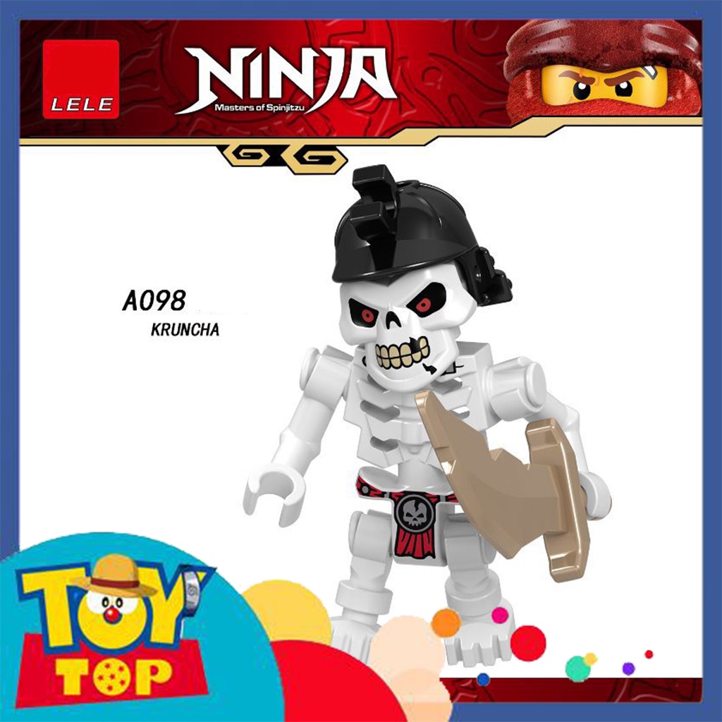 [Một con] Đồ chơi lắp ghép Ninja : Minifigure Ninjago nhân vật quái xương , Lloyd vàng , Overlord A098 A105