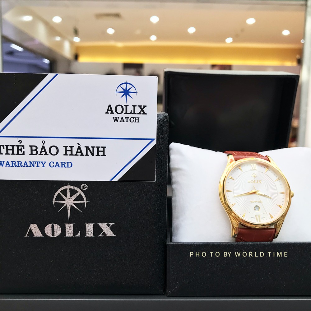 Đồng hồ Nam Aolix AL 9138G Full hộp , Kính Sapphire chống xước chống nước , Dây thép  không gỉ 316L, Bảo hành 3 năm