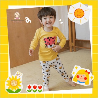 [MADE IN KOREA] BỘ THU ĐÔNG DÀI TAY CAO CẤP TRẺ EM CỦA HÃNG CORDI-I, CHẤT THUN COTTON ORGANIC, MẪU CON BÁO