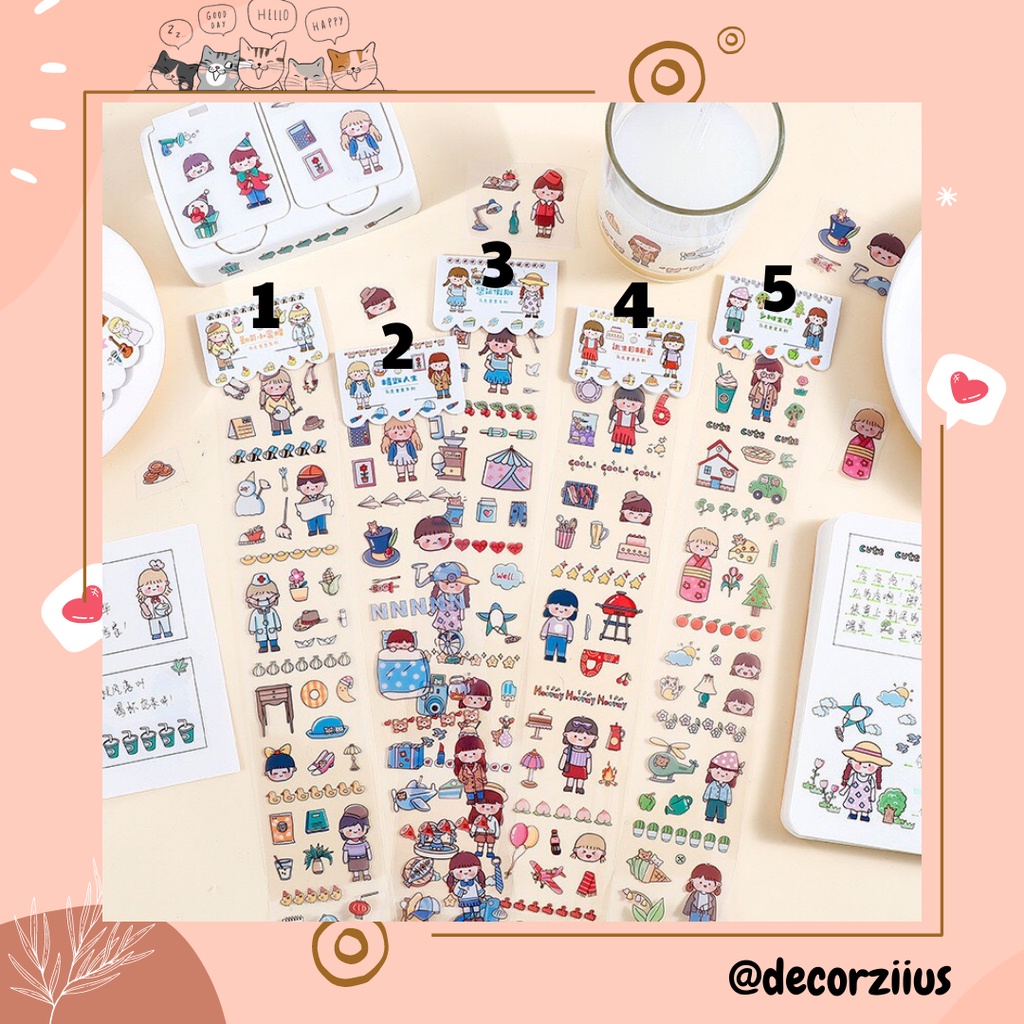 Sticker Cute, Hình Dán Cute Chữ Nhật Dễ Thương Xinh Xắn