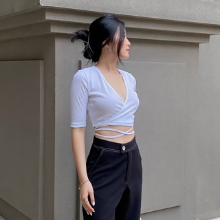Áo cổ tim cột eo cách điệu EDINI - A1424