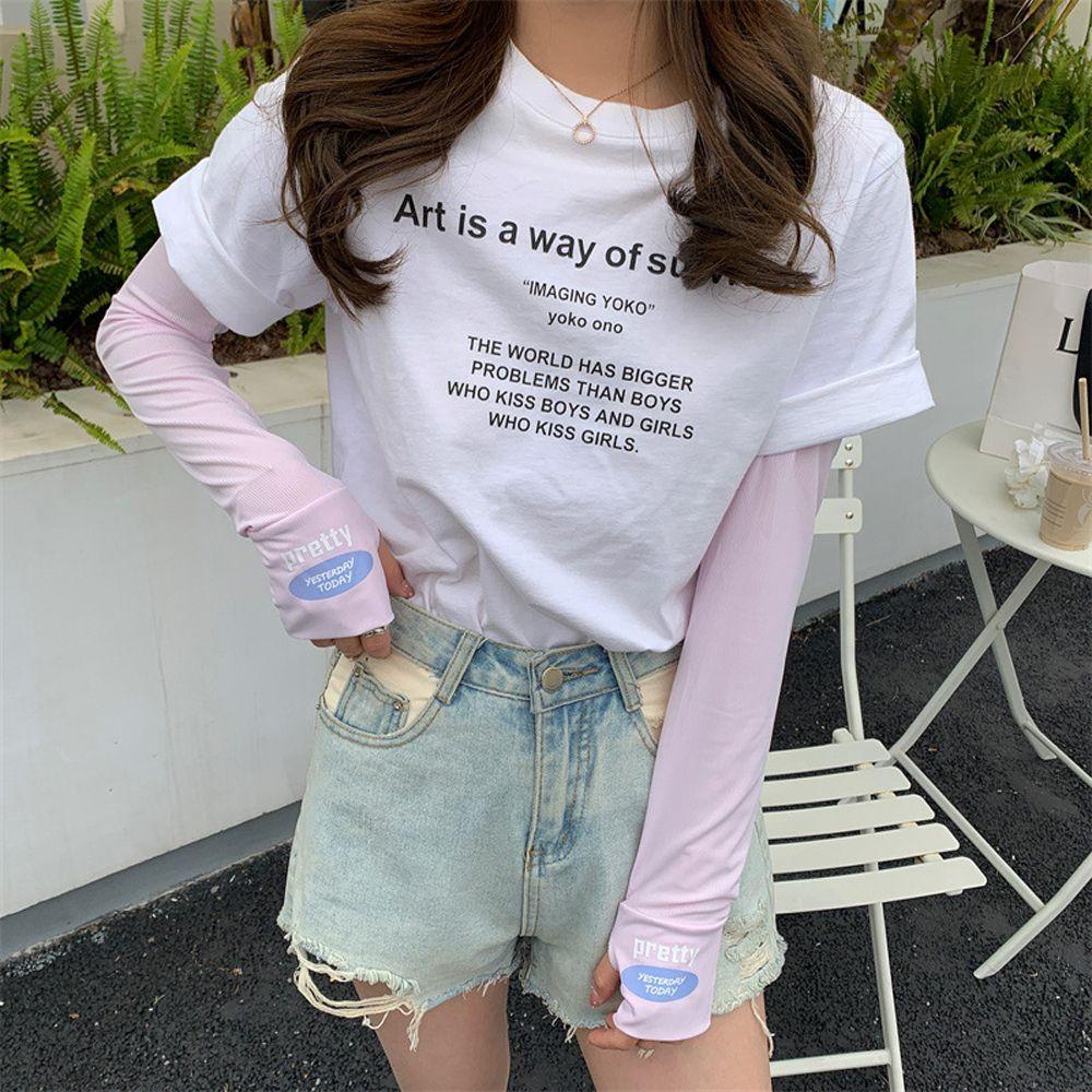 Găng Tay Giữ Ấm Cánh Tay Họa Tiết Kẻ Sọc Thoải Mái Thời Trang Cho Nữ