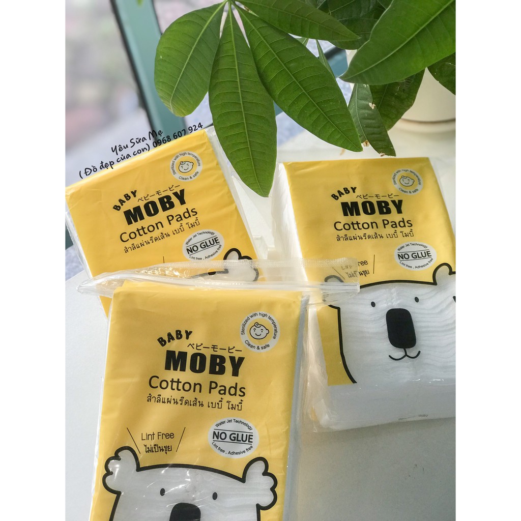 Bông miếng bông tẩy trang Moby (Cỡ nhỏ/Cỡ lớn) chất liệu 100%