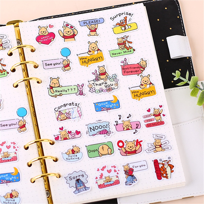 ❀ Pooh Bear Q-3 Diary Stickers ❀ 40Pcs/Set DIY Album Scrapbooks Decor Decals Stickers