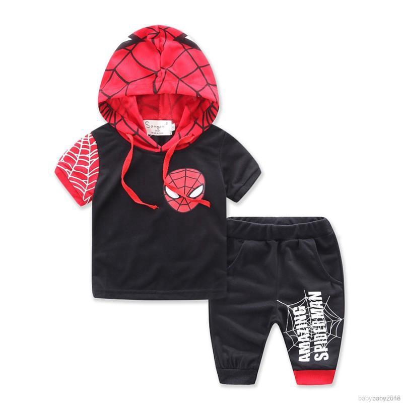 Bộ áo thun hoodie + quần short mùa hè cho bé trai