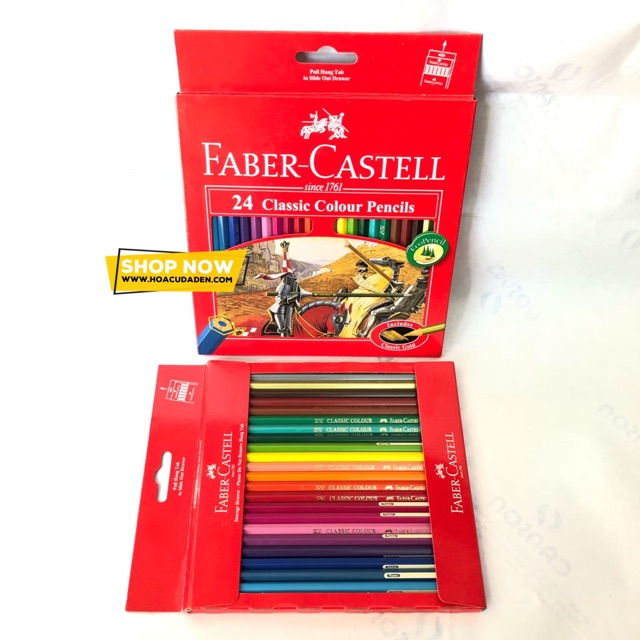 [DA ĐEN] [RẺ NHẤT] Chì Màu Khô Faber Castell 24/36/48 Màu