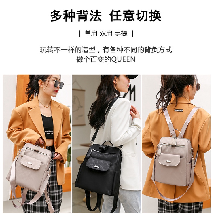 Ba Lô Vải Oxford Siêu Nhẹ Sức Chứa Lớn Thời Trang Hàn Quốc Cho Nữ