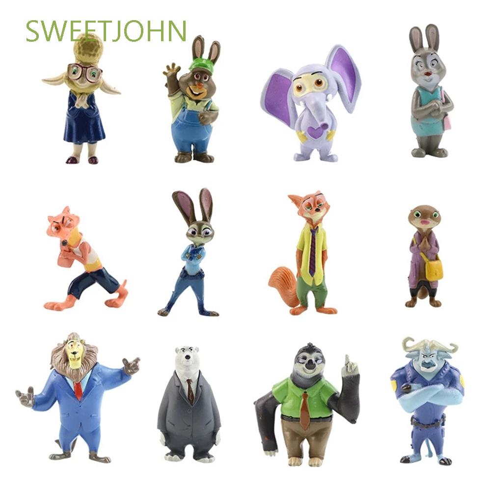 Set 12 Mô Hình Nhân Vật Phim Hoạt Hình Zootopia Bằng Pvc