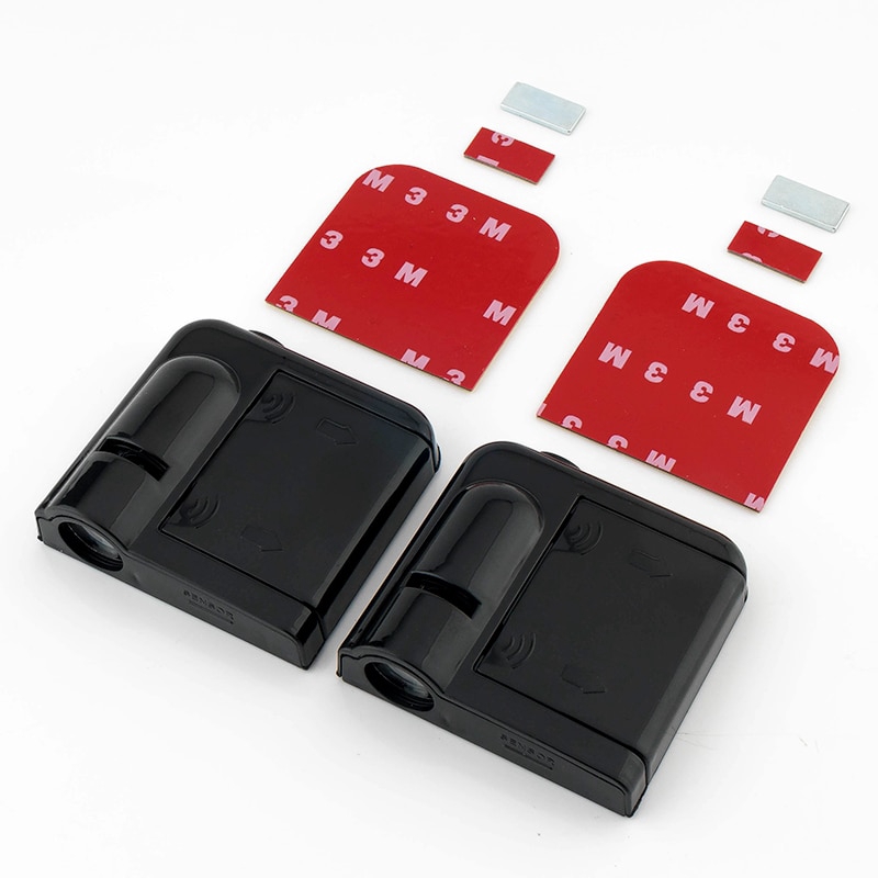 Set 2 Đèn Led Laser Không Dây Hình Hoạt Hình Pokemon Trang Trí Cửa Xe Hơi